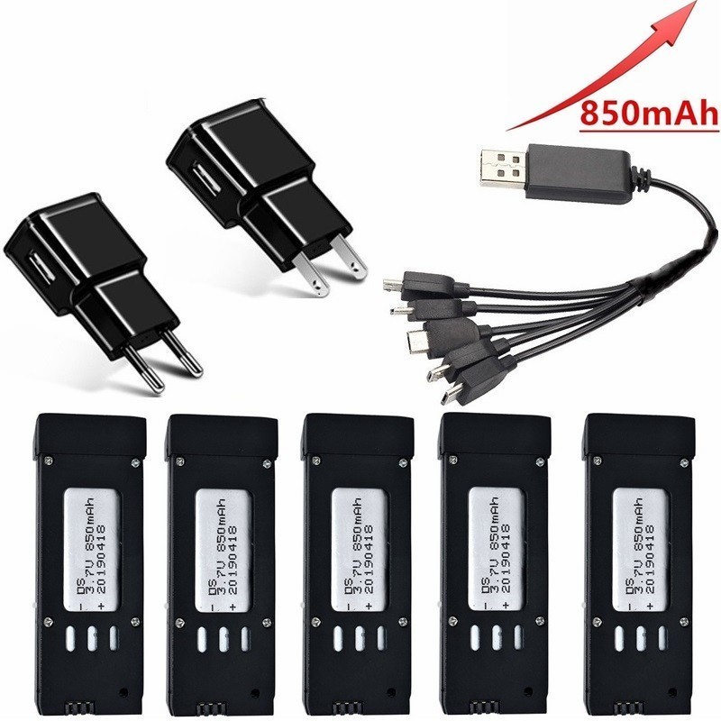 (5-In-1) 3.7V 850mAh Lipo pil  - Eachine Drone E58 incelemesi ve fiyatı